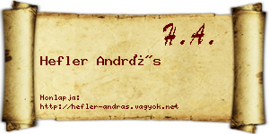 Hefler András névjegykártya